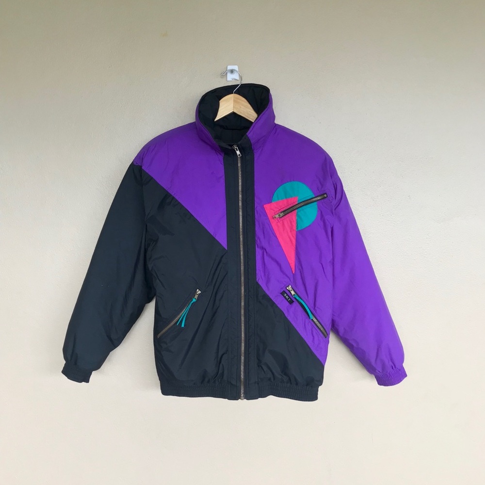 Vintage neon ski jacket coat